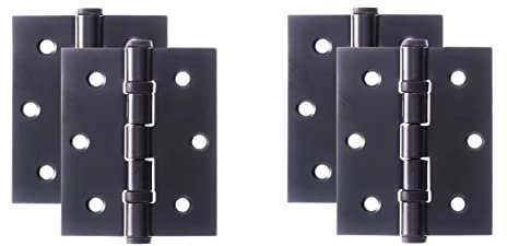 Golden Grace Ball Bearing Hinges in Matt Black Finish, Timber Door Hinge - 2 Pairs - 75mm 3