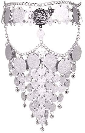 FRCOLOR Metallischer Schleier Stirnbänder Aus Metall Für Damen Partei Halbe Gesichtsbedeckung Gesichtsschleier-schmuck Bauchtänzerin Kostüm Frauengesichtsschleier Münze Fräulein Tanzkostüm