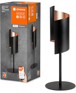 LEDVANCE SMART+ WiFi DECOR Tischleuchte, schwarz, 12W, 840lm, regulierbares Weißlicht, dimmbar, 3000-6500K, Lichtverteilung nach oben und unten, steuerbar per App, kompatibel mit Amazon, Google & Co.