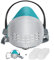 ANUNU Masque de protection avec 20 filtres, respirateur avec filtres remplaçables pour peinture, résine époxy, soudure, travail du bois et autres travaux de protection