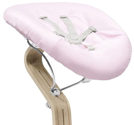 Stokke Nomi Newborn Set, White/Grey Pink - Mit 5-Punkt-Sicherheitsgurt und wendbarem, waschbarem Textilset - Passt auf alle Stokke Nomi Stühle