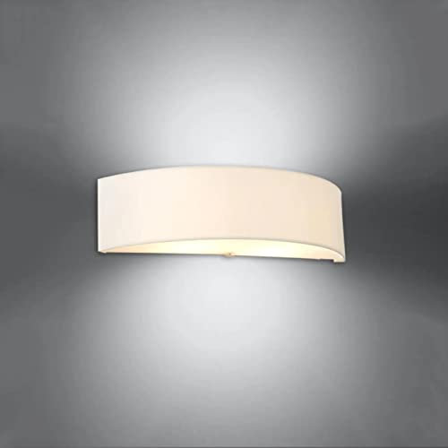 famlights Wandleuchte Innen Wandlampe Wand Lampe Sole in Weiß 2-flammig Modern SKALA E27 Stoff Wohnzimmer Esszimmer | 2-flammig