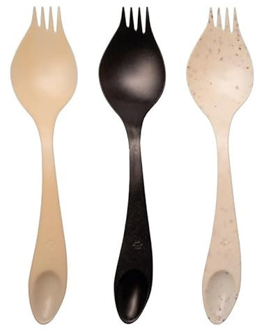 Georgette Cuillère Fourchette végétale - Lot de 50 - Marron Bois - 16 cm