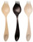 Georgette Cuillère Fourchette végétale - Lot de 50 - Marron Bois - 16 cm
