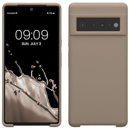 kwmobile Housse Compatible avec Google Pixel 6 Pro Coque - Housse de téléphone Protection Souple en TPU Silicone - Taupe