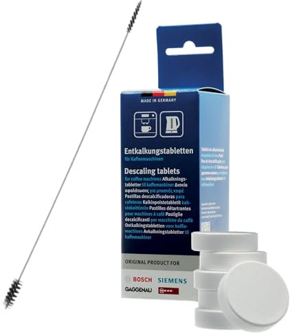 6 Entkalkungstabletten mit Reinigungsbürste kompatibel zu Bosch Siemens 00311864 00310967 TZ6002