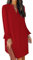 ANFTFH Kleid Damen Langarm V-Ausschnitt Minikleid für Damen Freizeitkleid Elegant Pulloverkleid Damen Weihnachtskleid Partykleid Rot XXL