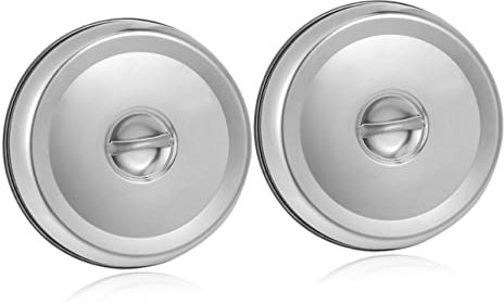 Milisten 2pcs Grill Cover Griddle Dome Cover Metal Basting Cover Grill Lid Flat Top Grill Round Basting Cover Cheese Melting Dome Protective Food Covers Stainless Steel Metal Plate Indoor