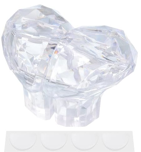 sourcing map Lot de 2 boutons poussoirs de toilettes en forme de cœur - Pièce de rechange pour femme - Long clou transparent