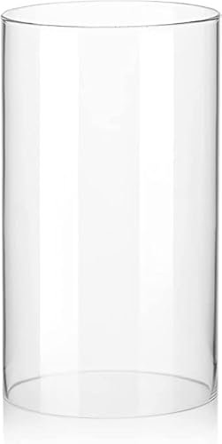 Cylindre en verre transparent soufflé à la bouche Ouverture extérieure en bas et en haut Extérieur 5 cm Hauteur 25 cm Paroi 3-4 mm Sans fond Nous fabriquons les cylindres dans tous les diamètres et