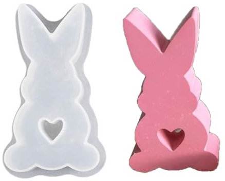 Pnuokn Silikonform, 3D-Hasen-Harz-Form, Tierharzform für Heimwerker, Gips, Ornament, Basteln, Ostern, Party, Dekoration, Kaninchen-Form, Epoxidharz-Formen