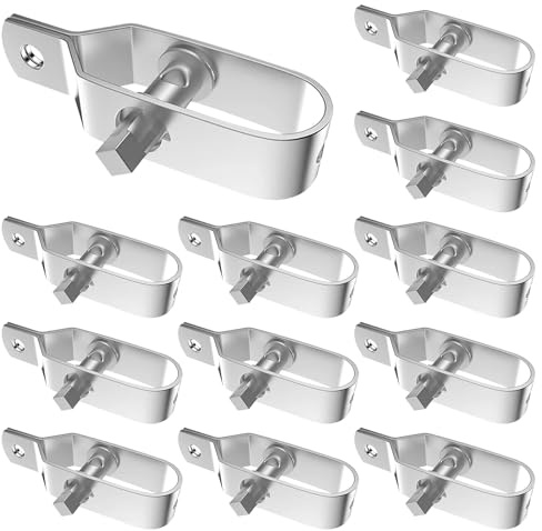 Yauhar Lot de 12 tendeurs de clôture électriques robustes en fil galvanisé argenté pour tendre les câbles de ferme, clôture, maison (100 mm)