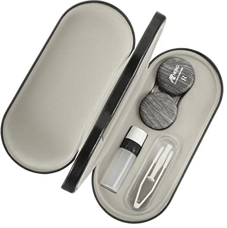 FOMIYES Double Layer Pu Leather Glasses Case for Lenses Gray Glasses Storage Organizer
