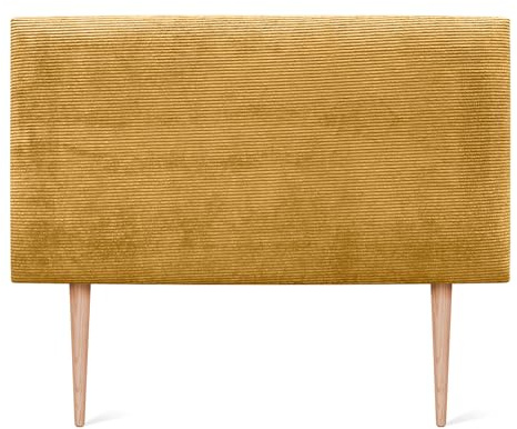 DHOME Kopfteil aus einfarbigem Cord mit Beinen hohe Qualität modernes gepolstertes Kopfteil Luxus-Bett gepolstertes Schlafzimmer (Senfgelb, 90 cm)
