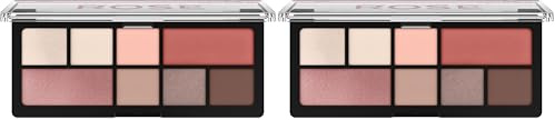 Catrice The Electric Rose Eyeshadow Palette, Lidschatten, Pink, 8 Pink-Töne, schimmernd, metallisch, matt, vegan, ohne Mikroplastikpartikel, ohne Parfüm, ölfrei, 2er Pack (9g)