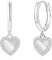 XOEMEL Ohrringe Silber 925 für Damen Creolen Silber 925 Klein mit Zirkonia Ohrringe Herz Hängend Hypoallergen Mini Creolen Gold für Frauen