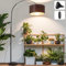 Lmaqfum Lampe de croissance pour plantes intérieures, Lampe plante interieur réglable en hauteur avec une ampoule de croissance de 18W E27, lampe sur pied équipée d'une minuterie automatique 4/8/12H