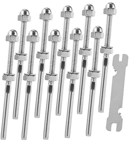 Housoutil 10pièces Kit De Tendeurs Pour Câble Inox Accessoires Garde-corps Câble Acier Marin Résistant Installation Facile Pour Systèmes De Câblage Intérieur Et Extérieur