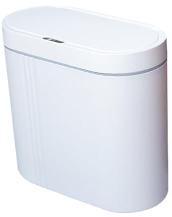 Gralara Cubo de Basura Inteligente Delgado, Cubo de Basura Estrecho con Tapa, sensores de Movimiento automáticos, Cubo de Basura para Sala de Estar, hogar, Blanco