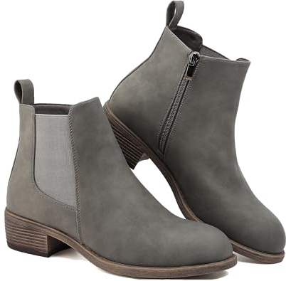 Stiefeletten Damen Knöchelstiefel Mit Reißverschluss Wasserdichte Leder Stiefeletten Stylische Chelsea Boots Mit Niedrigem Absatz Spitze Zehen Freizeitschuhe Herbst Winter Damenstiefel Schwarz Braun