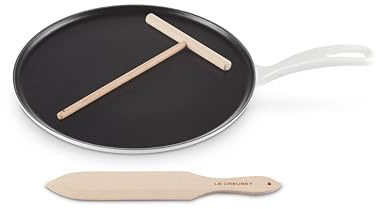Le Creuset Enameled Cast Iron Traditional Round Crepe Pan, 10.25, White