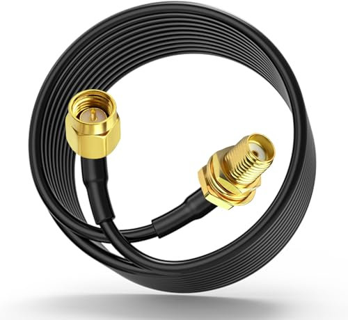 Superbat SMA Kabel Verlängerung 1m - SMA-Stecker auf Buchse Bulkhead ALSR100 Koaxialkabel, Verlustarm - Hochperformant für 4G LTE, 5G Modem, Router, WLAN Antennen und Funkgeräte