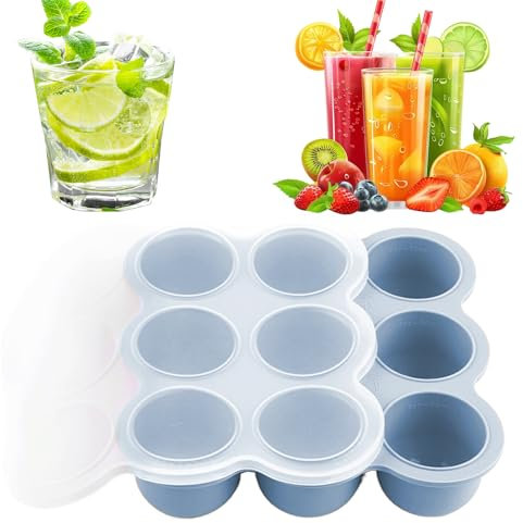 Baby Food Trays For Freezing - 9-Grid Silicone Baby Food Freezer Tray With Lid | Reusable Storage Containers For Purees | Soft Silicone Food Storage Tray For Breastmilk Soup Fruit Meal Prep Baby Snack