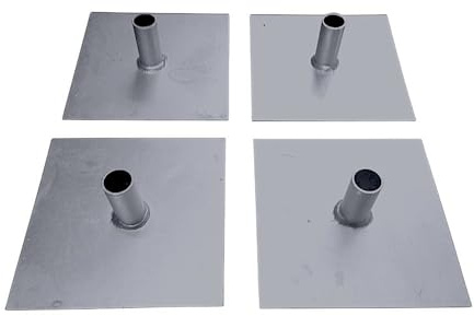 Toptower Scaffolding Base Plates - Set of 4 Zinc Plated - Base Plate for Scaffold Tower - Heavy Duty