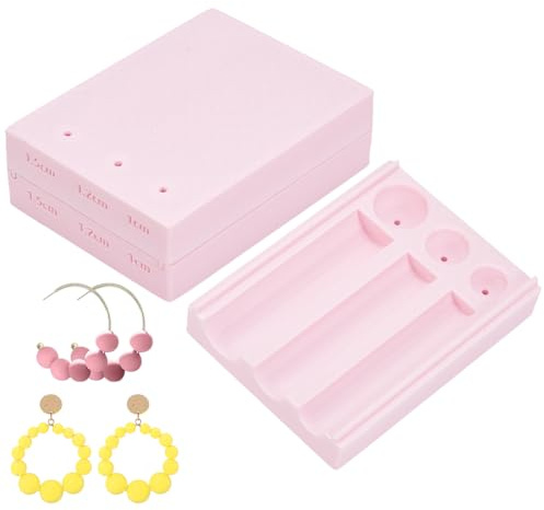 UNICRAFTALE Pink Polymer Clay Bead Roller Tools in Three Sizes Polymer Beads Maker Round Clay Jewelry Making Tools Bead Molds for Clay DIY Earrings 8x6x2.55cm for Adult