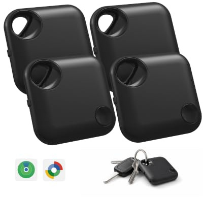 Schlüsselfinder Air Tracker für iOS & Android, Koffer Tracker Dual System Schlüsselfinder kompatibel mit Apple „Wo ist?“ & Google Find Hub, ohne ABO,Smart Tag Wiederaufladbarer Tracker 4pcs