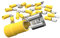 AUPROTEC 25x Flachsteckhülsen 4,0-6,0 mm² gelb/Steckbreite 6,3 mm Teilisoliert PVC weiblicher Steckverbinder FDD Kabel-Verbinder aus Messing verzinnt