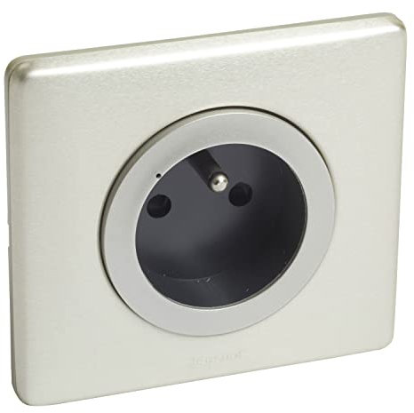 LEGRAND - Prise Murale Céliane with Netatmo - Prise Connectée 16A pour Pose Encastrée ou en Saillie - Fabriqué En France - Métal Titane