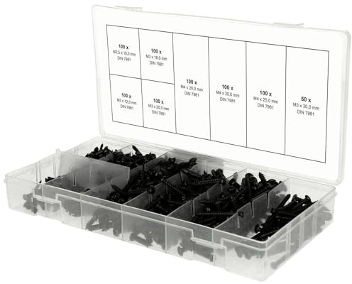 KS Tools 970.0800 Assortment raised head sheet metal screws, M2.5-M3, 750 pcs.