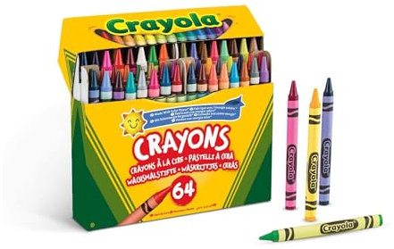 Crayola Wachsmalstifte Kinder, Malstifte für Kinder in 64 verschiedenen Farbtönen, Ungiftige Wachsmalkreiden, Bastel Set, Farbstifte Kinder, Kinderspielzeug ab 3 Jahre