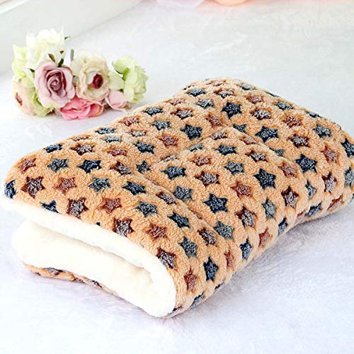 Fleece Hundedecke Katzendecke Super Softe Warme und Weiche Hundematte für Haustier Hund und Katze Gelb S