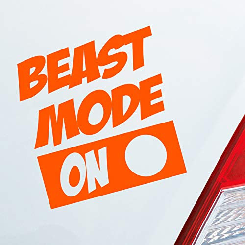 Hellweg Druckerei Beast Mode On Biest Modus an Monster Aggro Auto Aufkleber Sticker Heckscheibenaufkleber