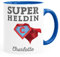 Moonworks® Kaffee-Tasse mit Namen Initiale personalisierbar Aufdruck Superheld/Superheldin persönliches individuelles Geschenk Superheldin inner-royal Keramik-Tasse