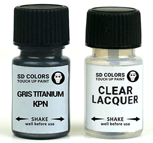 SD COLORS GRIS Titanium KPN Peinture de retouche 15 ml pour réparer les rayures et les éclats Code couleur KPN GRIS Titanium (peinture + laque)
