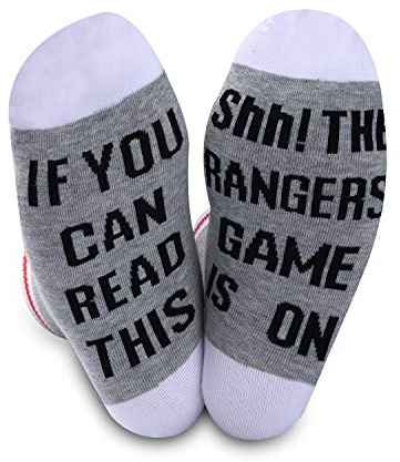 American Football Geschenk Eishockey Geschenk Fußball Fans Geschenk Lustige Geburtstagsgeschenk Neuheit Fußballsocken Gr. M, Rangers