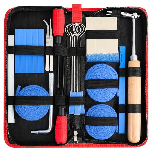 CONCHACIELO Professional Piano Tuning Kit: Universal Piano Tuning Tools Kit Set with Portable Case,Tuning Wrench, Wrench Fastener, Tuning Mute. for Tuning Beginner, Professional Tuner