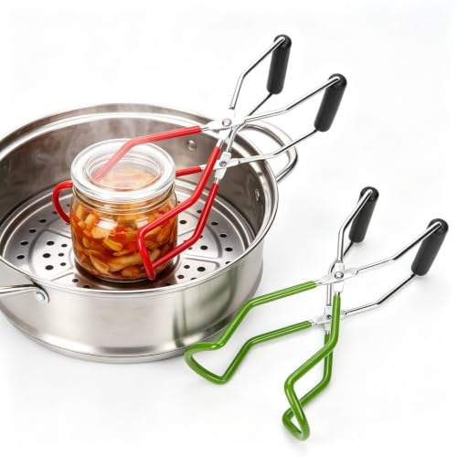 2-teiliger Einmachglas Lifter Zange, Glasheber Edelstahl-Einmachzange mit Griff für für Küchenrestaurant Canning Jars Glass, 22,5 x 8 x 5 cm