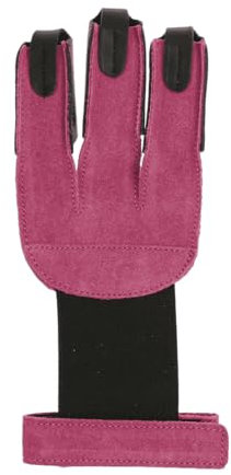 elToro Wild Colorz - Schiesshandschuh; Robustes Wildleder und attraktive Farben; mit flexiblen Gummiband; hochwertiger Handschuh für den Bogensport, Bogenschießen (M, Pink)