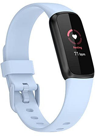 Tiggo Bracelet pour Montre Connectée Fitbit Luxe Band, Bracelets de Montre,Silicone Ultrta Bande Sport Remplacement avec fermoir Sangle pour Fitbit Luxe Watch Accessories (bleu)