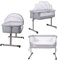 XUANYU 2 in 1 Babybett und Babywiege, Länge 96 cm(37,8''), Beistellbett Baby mit Rollen, Matratze und Moskitonetz, Reisebett Baby für Babys von 1 bis 36 Monaten, ab Geburt bis 60 kg