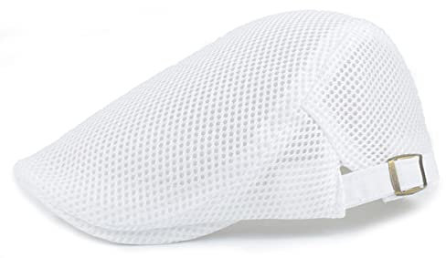 crazy bean Herren Schirmmütze Baskenmütze Barett Newsboy Cap Unisex Barette Cap Einstellbar SportmüTze FüR Sommer-Weiß-Einheitsgröße