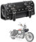 QJBOMTO Motorrad PVC Leder Werkzeugtasche-Universal Gabeltasche, Motorrad Lenkertasche Rolltasche Satteltaschen Lenkertasche Sissy Bar Aufbewahrung Werkzeugtasche mit 2 Gurten