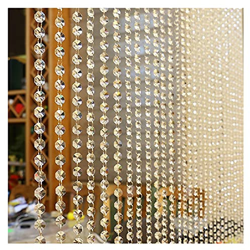 2 stücke Vorhang Kristall Glasperlen Vorhang Luxus Wohnzimmer Schlafzimmer Fenster Tür Hochzeit Dekor Raumdekor Roman Home Türvorhang perlen (Color : Clear)