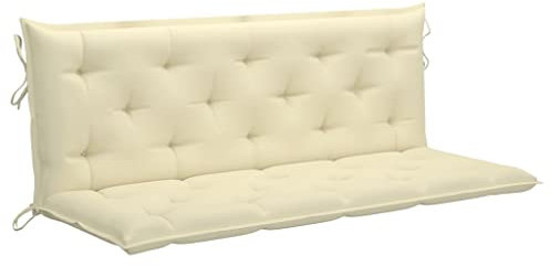 WIFESE Auflage für Hollywoodschaukel 150x50x7 cm Sitzkissen Bank Bankauflage Kissen Outdoor Bierbankauflagen Sitzpolster Bank Sitzauflagen FüR BäNke RüCkenpolster Cremeweiß