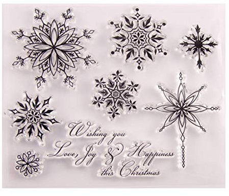 Wudaizhi Transparente Briefmarken Schneeflocken Weihnachtsflecken Klarstempel Stempel Silikon Scrapbooking Für Kartenherstellung Album Craft Decor