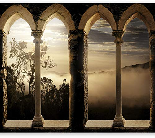 murando - Vlies Fototapete Landschaft 200x140cm - Foto Tapete Schlafzimmer Wohnzimmer Moderne Vliestapete XXL Wandtapete Motivtapeten 3d Effekt Wand Dekoration - Gebirge Bäume Nebel Natur 3d